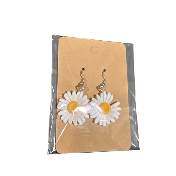 3/$20 Daisy Flower Drop Earrings in White and Yellow “you pick 3” - Picture 7 of 7